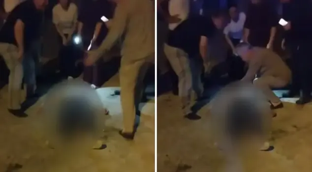 The woman jumped from the balcony after seeing her ex-fiancé with a knife.