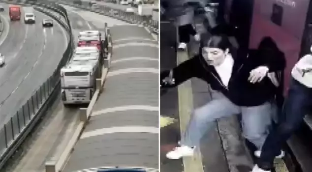 The moment of the accident where two metrobuses collided in Beylikdüzü is captured on camera.