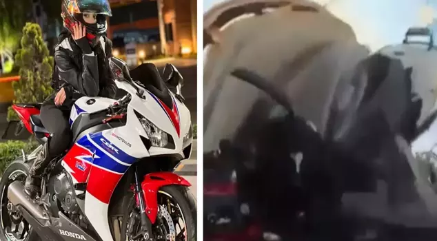 The last moments of Saniye, who lost her life after being hit by a concrete mixer, captured on a helmet camera.