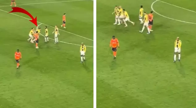 The moments of Tadic attempting to attack Talisca captured from the stands.