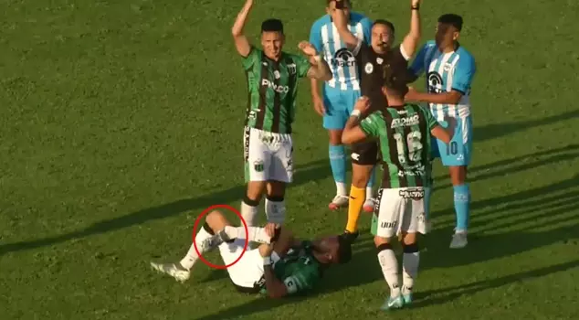 The foul that ended the career of the young footballer.