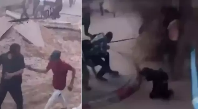 The hospital courtyard was hit by a penetrating bomb! Israel's brutality captured on camera.