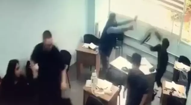 An unidentified individual attacked a student with a stick and a knife at a special education course.
