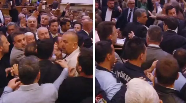 Tension in the Bursa Metropolitan Municipality Council! Members charged at each other.