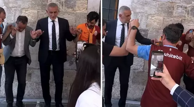 The moments when TFF President Hacıosmanoğlu danced the horon.