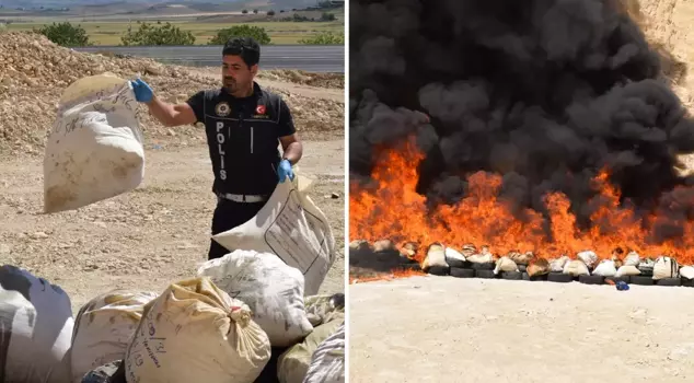 2 tons of drugs were destroyed by burning.