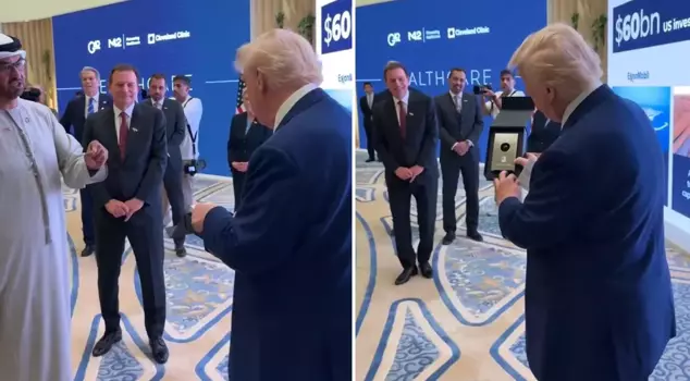 The gift given in the United Arab Emirates did not satisfy Trump: Don't expect me to get excited.