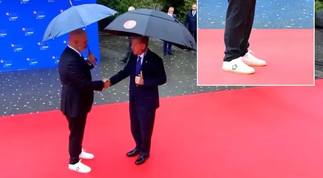 Edi Rama's shoes made a statement at the reception! Erdoğan couldn't help but make a remark.