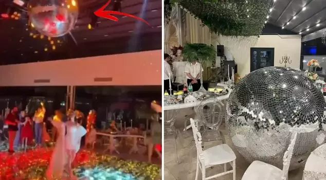 At the henna night, a giant disco ball fell, injuring three people, including the bride.