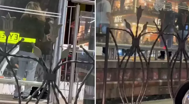Harassment at the tram stop! The pervert was beaten up.