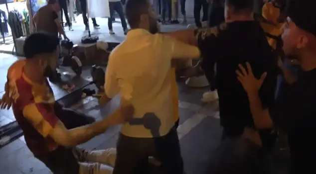 Galatasaray and Adana Demirspor fans clashed with each other.