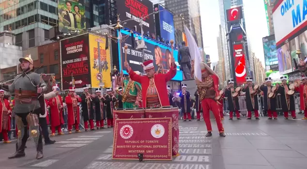 A magnificent military band concert at Times Square.