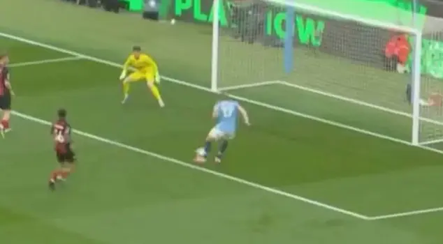 Kevin De Bruyne missed an incredible goal in his last match at the Etihad.