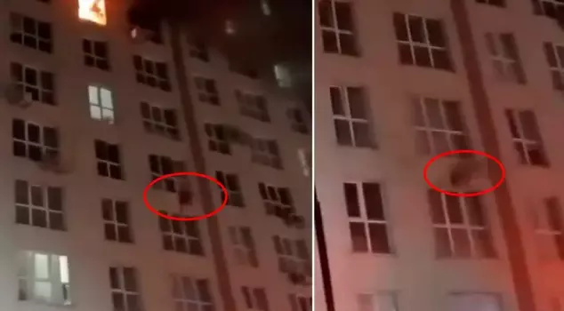 The woman who panicked during the fire jumped from the 8th floor.