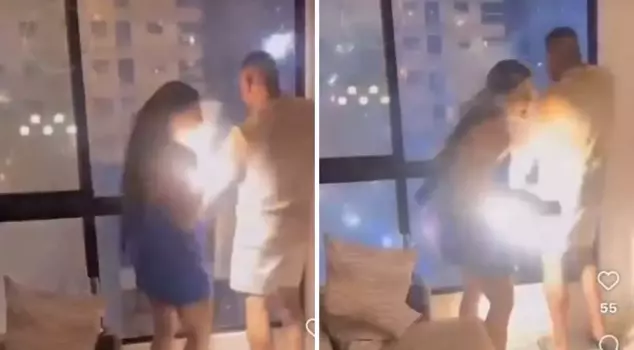 A woman filming in stormy weather was struck by lightning on her phone.