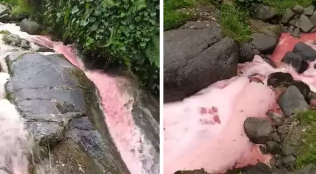 The river in Rize turning red has worried the locals.