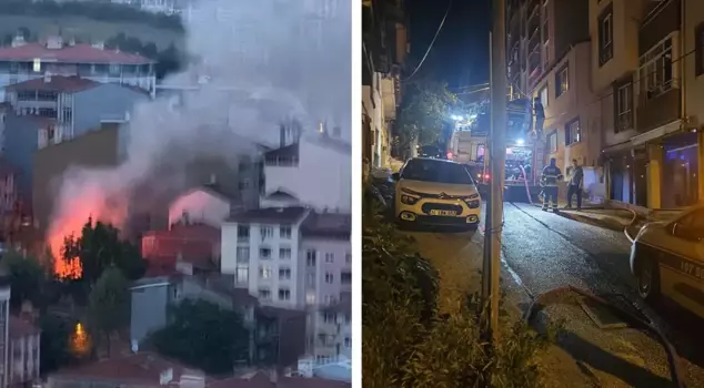 The smoke from the fire in Bilecik covered the sky.
