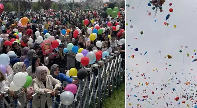 Thousands of balloons were released into the sky for Ali Asaf, who overcame cancer.
