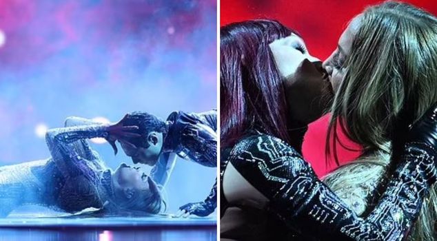 Jennifer Lopez, dancers on stage, drew a lot of backlash for kissing them.