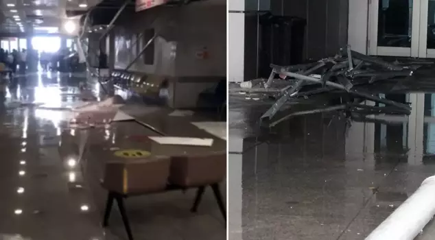 After heavy rainfall in Malatya, the hospital ceiling collapsed.