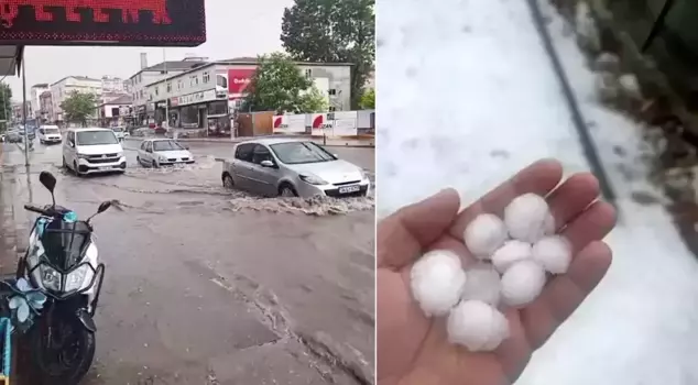 Istanbul was hit by hail and rain! The roads turned into lakes, and drivers faced difficult moments.