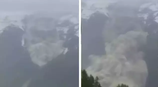 A village was destroyed due to a collapsing glacier in Switzerland.