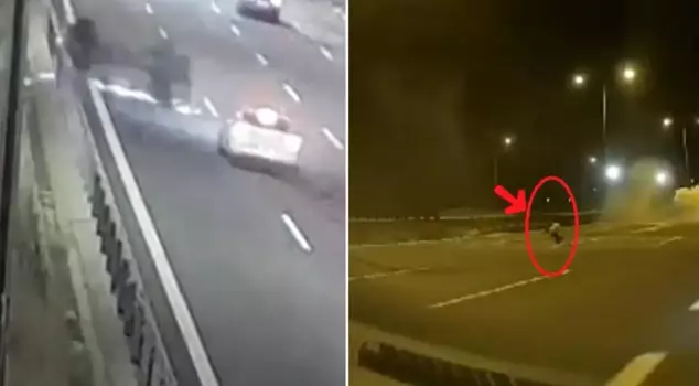 The small child ran onto the road from the overturned vehicle: 5 injured.