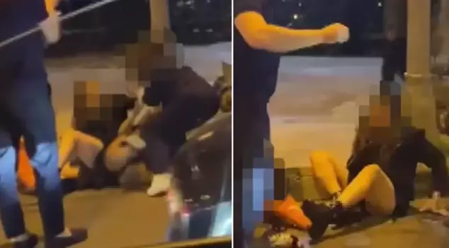 A women's fistfight captured on camera in Beşiktaş.