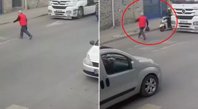 No one gave way to the old man, and in the end, he was hit by a motorcyclist.