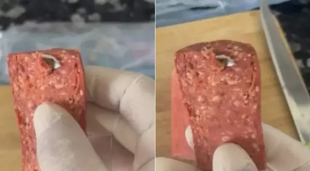 The sausage bought from the market was disgusting.