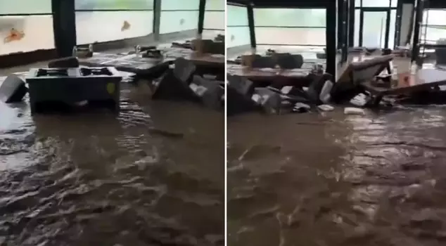 Flood disaster in Trabzon! The kebab shop was flooded.