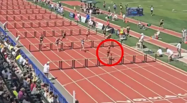 In the disabled race, he fell at the last hurdle but ended up first by rolling over!