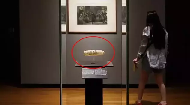 A 200-year-old condom is on display at a museum in Amsterdam.
