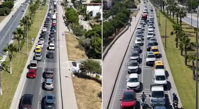 Increased influx of holidaymakers to Kuşadası! Over 60,000 vehicles have entered in the last 24 hours.