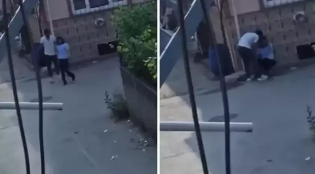 Tartıştığı kadını yol ortasında sürükleyip, zorla götürdü cümlesinin Arapça tercümesi:

