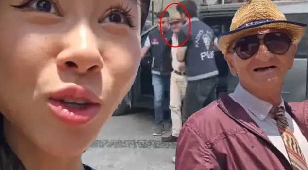 An elderly man who harassed a South Korean phenomenon has been arrested.