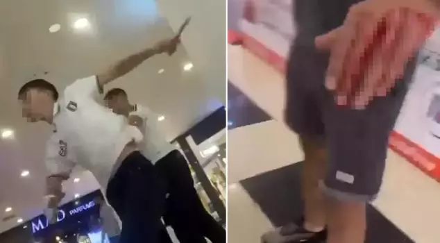 Moments of horror in the mall: 