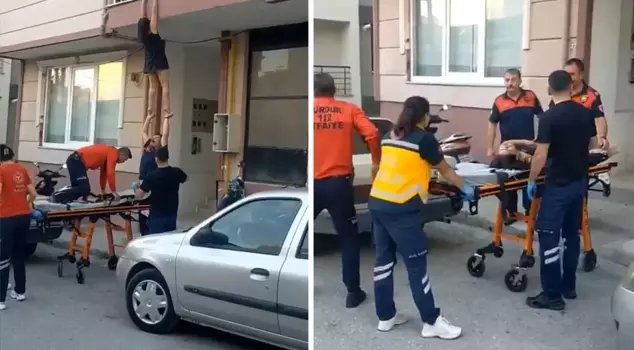He reported a 'suicide' threat, and as the teams were leaving, he attempted to jump from the balcony.