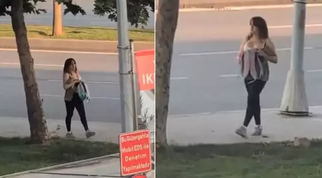 Prostitution negotiations in broad daylight in Istanbul! She showed her underwear without caring about anyone.