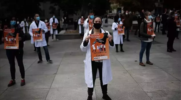 Doctors in Spain went on a general strike.