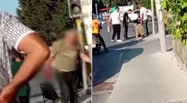 He beat the man who was following his wife for minutes! The terrifying moments were captured on camera.