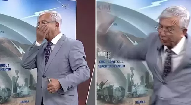 Mesut Hakkı Caşın, during a live broadcast, spat on his hands and demonstrated the Ottoman slap.