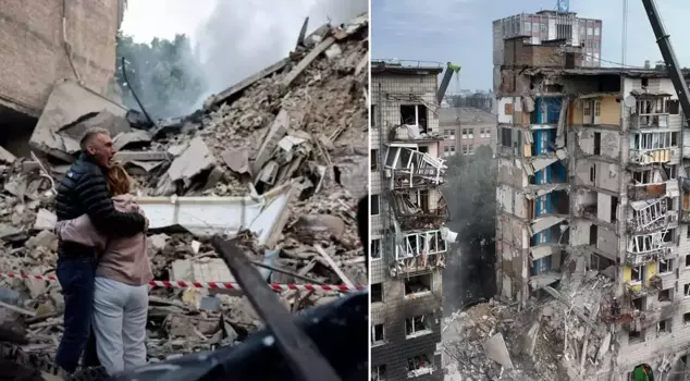 Russia struck Ukraine with drones and missiles! 15 people were killed, and 75 were injured.