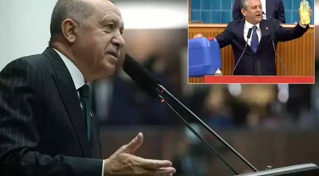 President Erdoğan's explosive response to Özel, who came to the podium with a diesel fuel bottle.