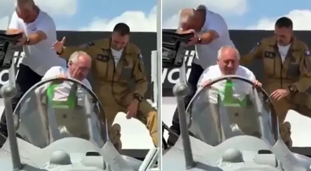 French Prime Minister Bayrou could not get out of the cockpit of the fighter jet.