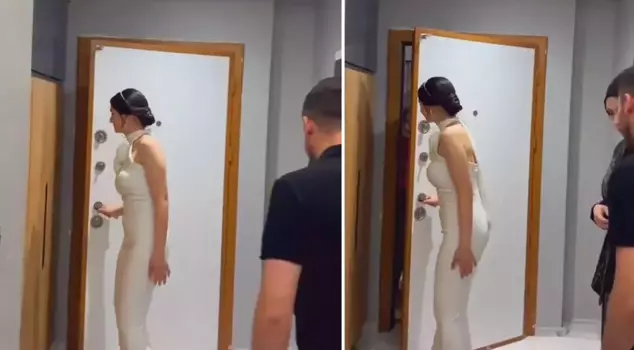 During the request ceremony, the bride-to-be was shocked by the scene she encountered when she opened the door.