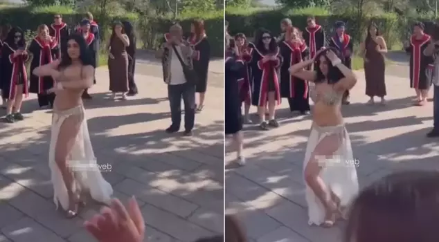 A belly dancer was brought to the graduation ceremony at METU.