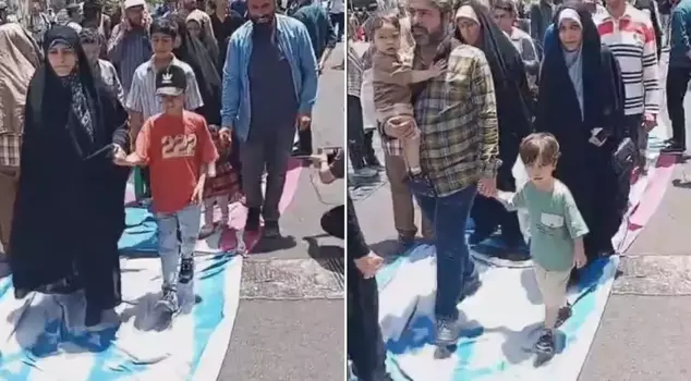 In Tehran, the people trampled on the flags of the USA and Israel with their feet.