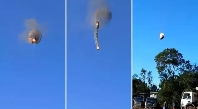 The hot air balloon caught fire in the sky: 8 dead.