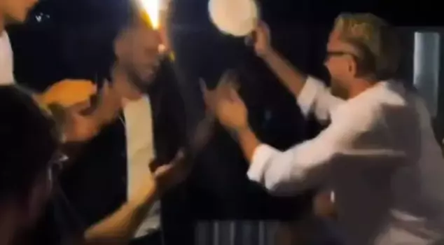 Barış Alper Yılmaz broke a plate on his friend's head.